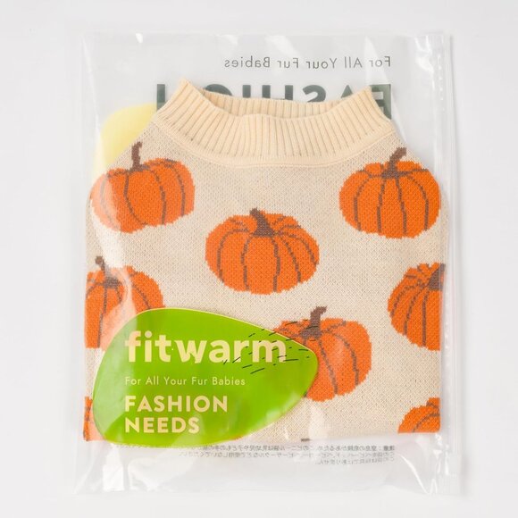Warm Pumpkin Dog Sweater for Small Breeds - Ideal for Thanksgiving & Fall Days - Picture 8 of 8